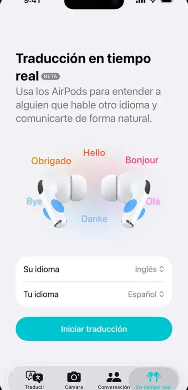 AirPods traduciendo en tiempo real