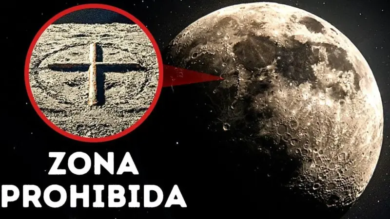 Lado oscuro de la Luna en el espacio