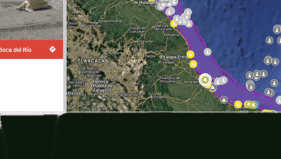 Mapa del derrame de petróleo en el Golfo de México
