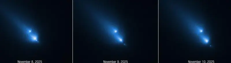 Cometa explotando en el espacio capturado por Hubble