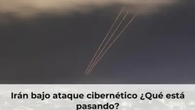 Ataque cibernético en Irán mapa de país en pantalla de computadora