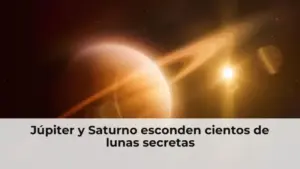 Júpiter y Saturno con lunas en el espacio