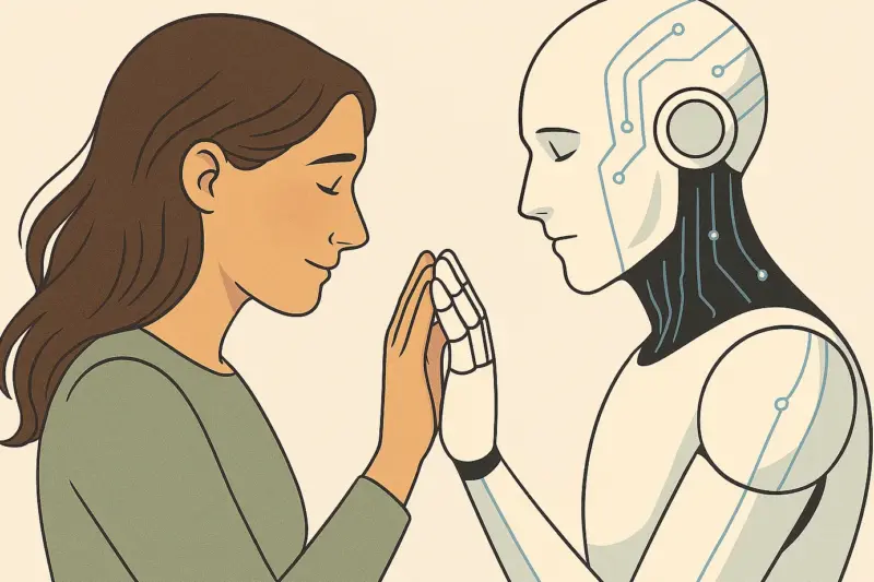 Inteligencia artificial asistiendo a pacientes en un entorno médico