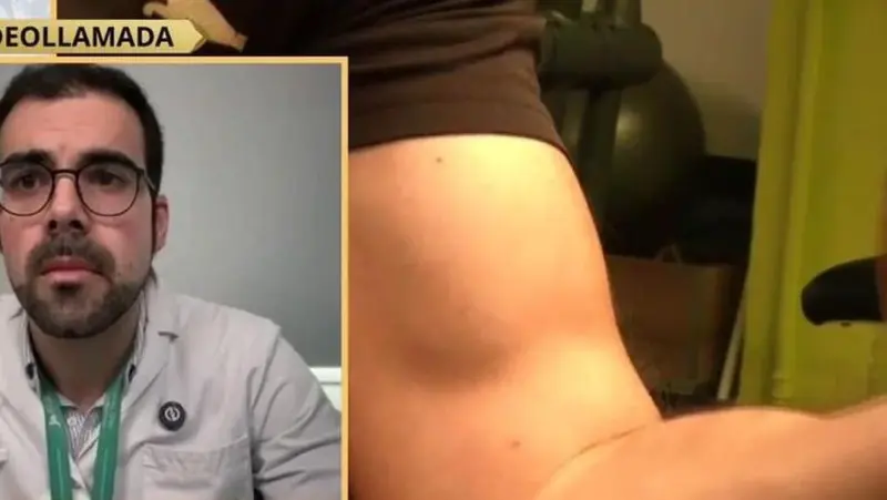 Hombre inyectándose testosterona en un brazo musculoso