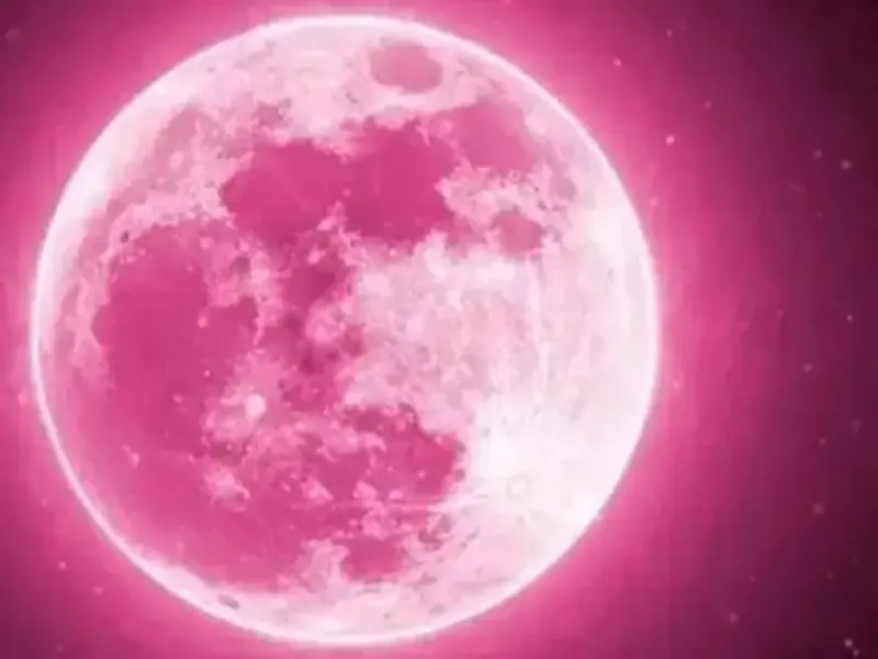 Luna Rosa en el cielo nocturno