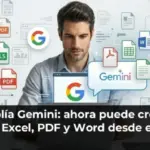 Google amplía Gemini: ahora puede crear archivos como Excel, PDF y Word desde el chat