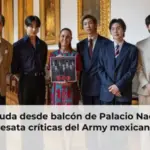 BTS saluda desde balcón de Palacio Nacional y desata críticas del Army mexicano