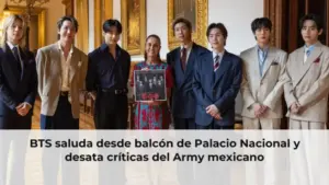 BTS saluda desde balcón de Palacio Nacional y desata críticas del Army mexicano