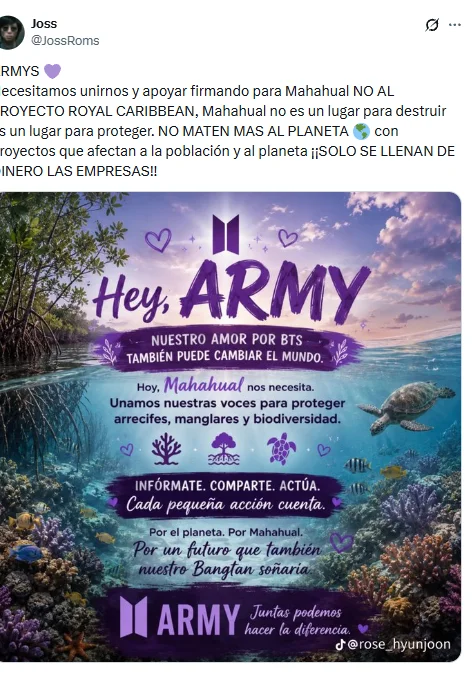 Del Army BTS a Roblox: Así fue la presión digital para frenar Perfect Day en Mahahual