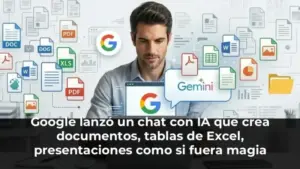 Google lanzó un chat con IA que crea documentos, tablas de Excel, presentaciones como si fuera magia