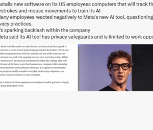 Los empleados de Meta se rebelan contra un software que graba todo lo que hacen para entrenar IA
